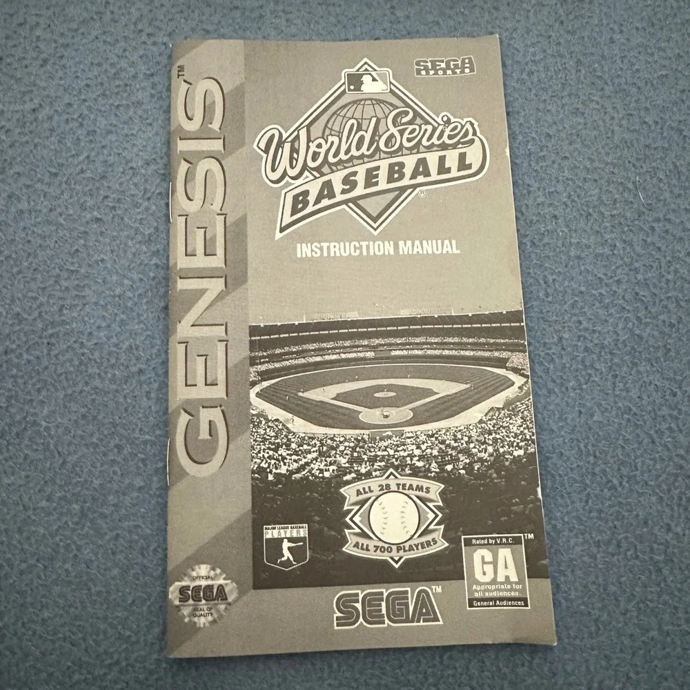 World Series Baseball Sega Genesis CIB Complete with Manual and Poster 1994
